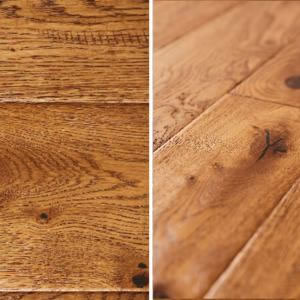 Artisan Flooring UK Hand Scraped/Distressed/Cognac Stained/Lacquered Traditional 18/4 French Oak - Flooring Product image